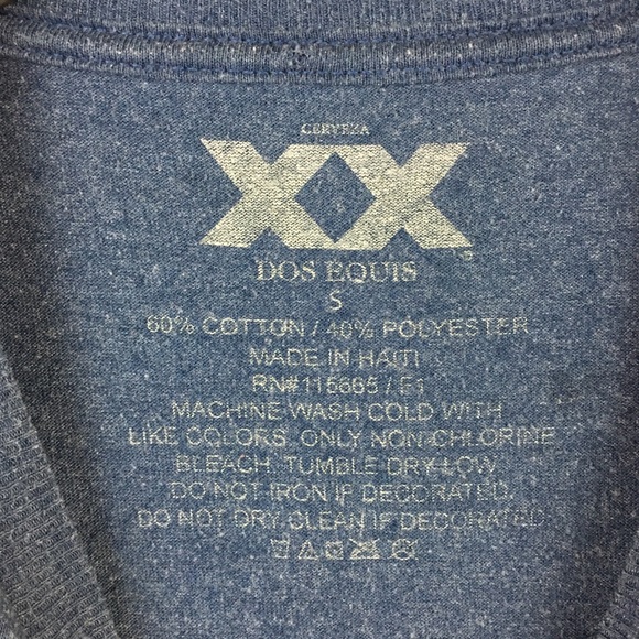 Dos Equis Cerveza Beer Blue Graphic T-Shirt Sz S - Picture 3 of 3
